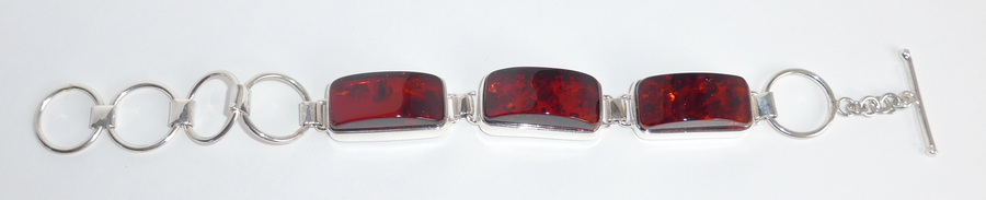Bernsteinarmband dunkelrot kirschrot