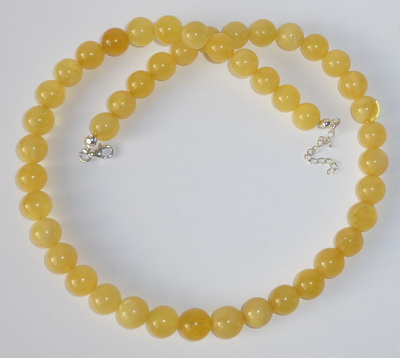 zitronen gelbe Bernstein Perlen Halskette