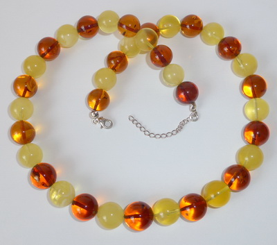 orange gelbe Bernstein Perlenkette