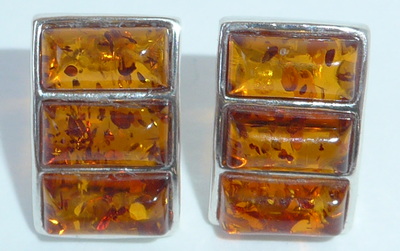 Ohrstecker aus cognacfarbenen Bernsteinen