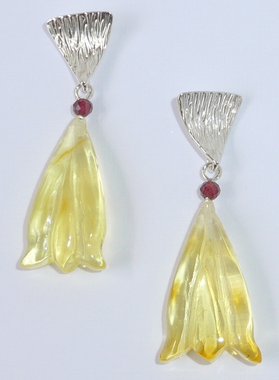 elegante honigfarbene Bernstein Ohrringe