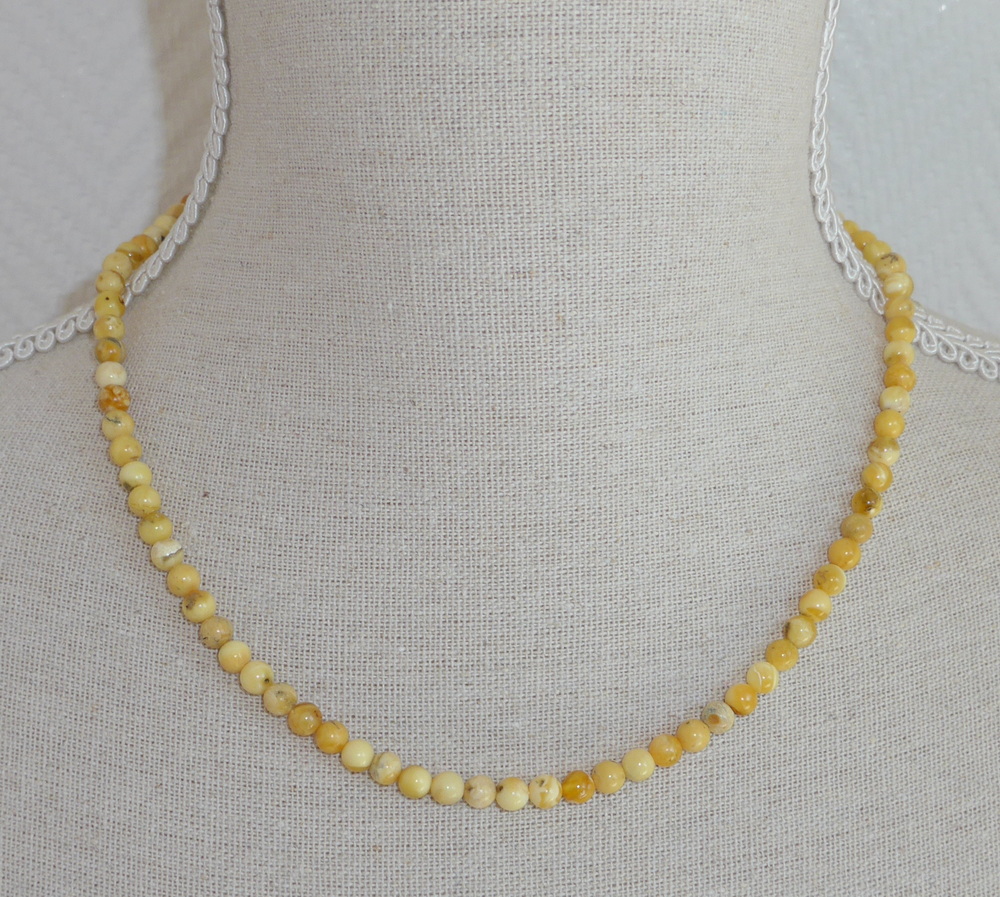 kleine gelbe Bernsteinkette Perlen