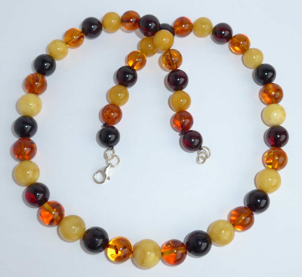 mehrfarbige Bernstein Perlen Halskette kaufen