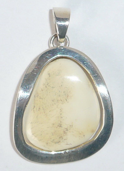 white baltic amber pendant